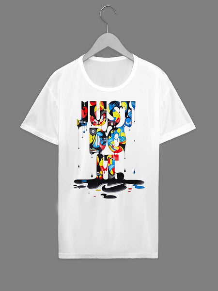 Splash Ink Just Do It Letter Print T-shirt AR5089