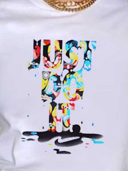 Splash Ink Just Do It Letter Print T-shirt AR5089