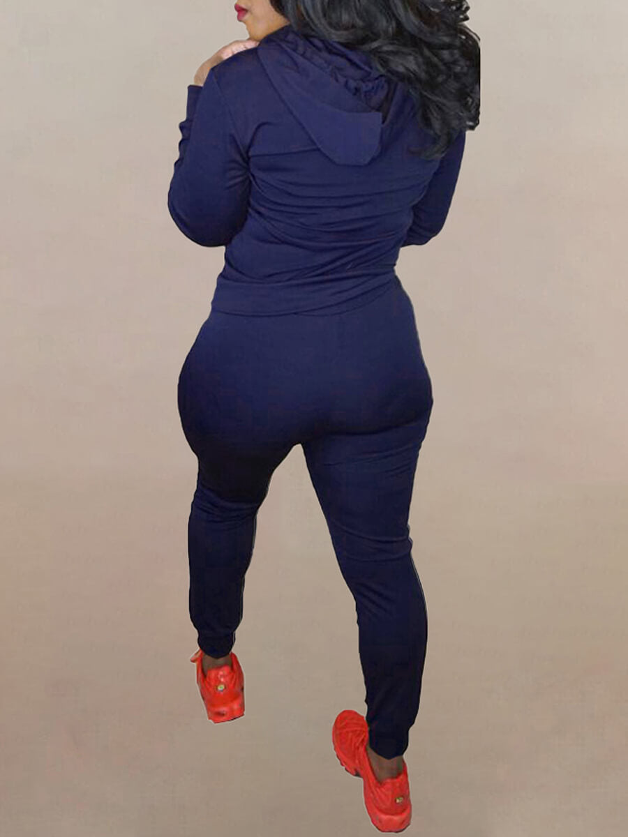 Hooded Collar Ripped Tracksuit Set AR50116