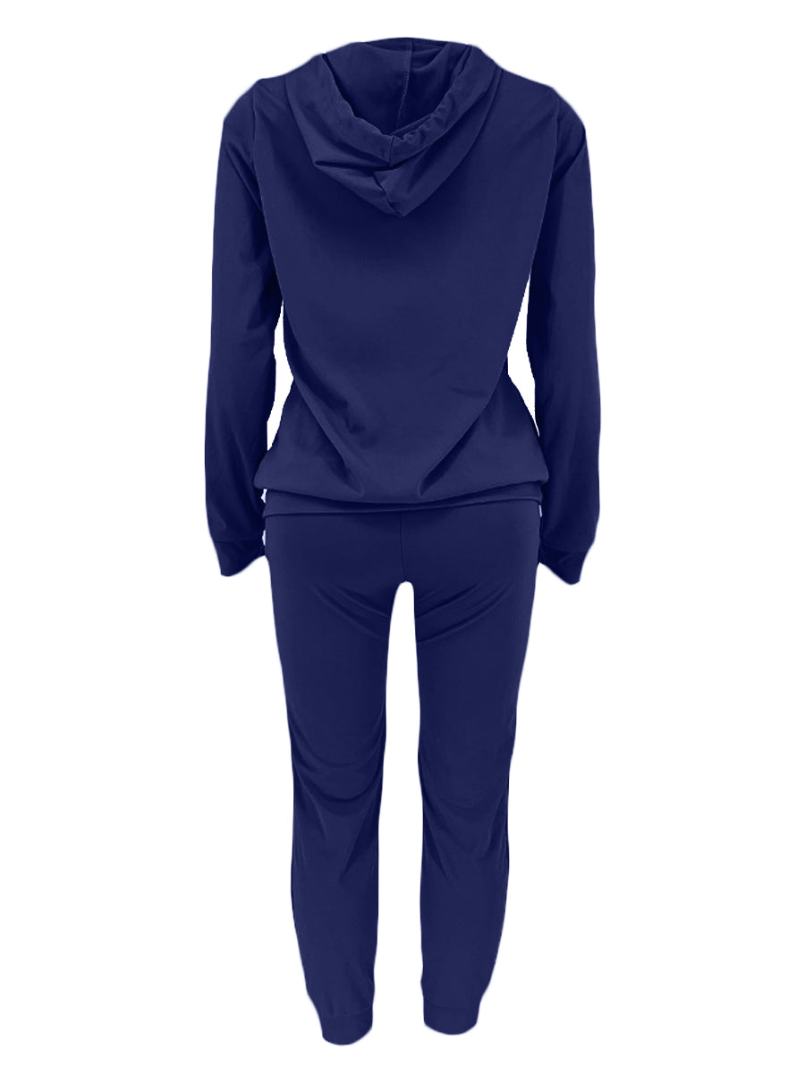 Hooded Collar Ripped Tracksuit Set AR50116