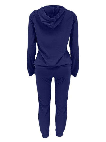 Hooded Collar Ripped Tracksuit Set AR50116