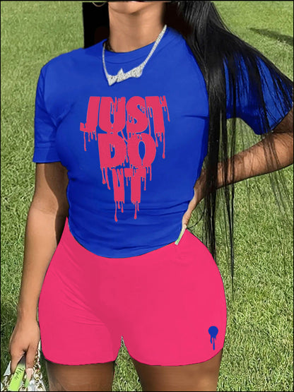 Just Do It Letter Print Kangaroo Pocket Print Hoodie AR501