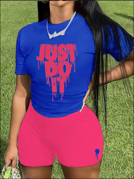 Just Do It Letter Print Kangaroo Pocket Print Hoodie AR501