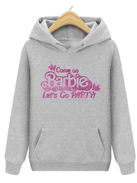 Plus Size Letter Print Kangaroo Pocket Hoodie AR70101