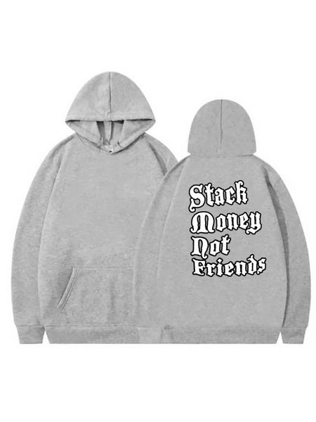 Plus Size Letter Print Kangaroo Pocket Hoodie AR50132