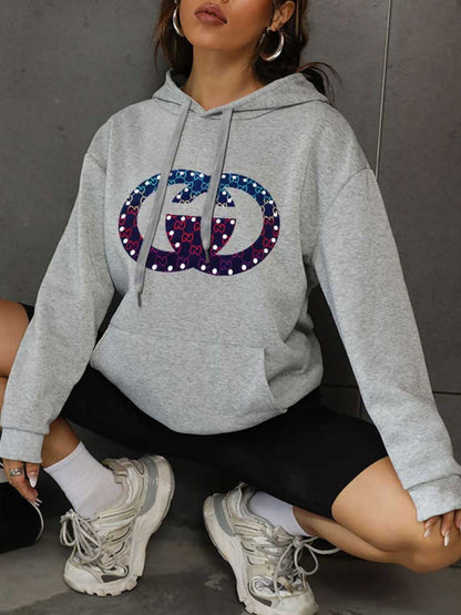 Plus Size Gradient Kangaroo Pocket Hoodie AR3056