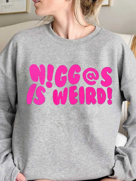 Plus Size Dropped Shoulder Letter Print Sweatshirt AR3078