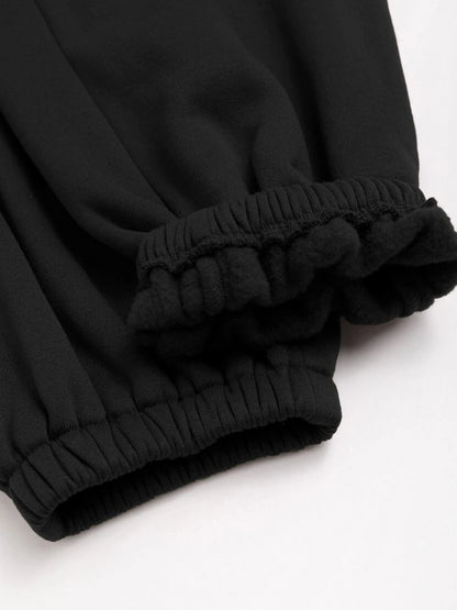 Plus Size Letter Print Kangaroo Pocket Tracksuit Set AR5082