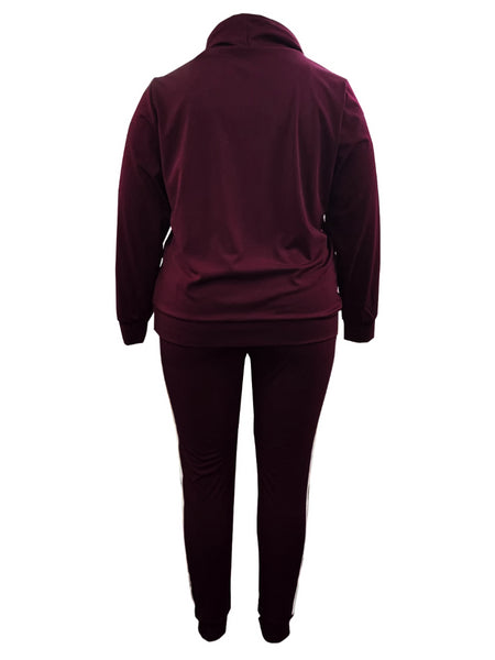 Plus Size Letter Print Pants Set BO2136