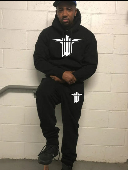 Men Geometric Print Kangaroo Pocket Tracksuit Set AR7033