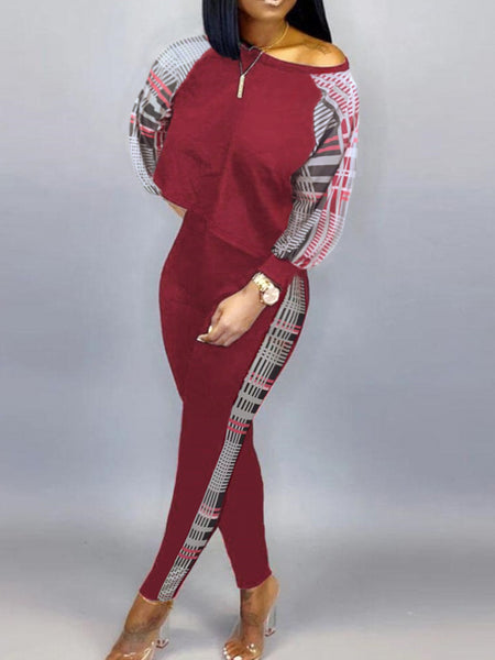 Plus Size Crop Top Leopard Print Skinny Pants Set AT9052