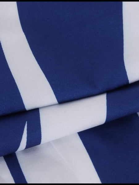 Plus Size Off The Shoulder Striped Layered Cascading Dress AR5032