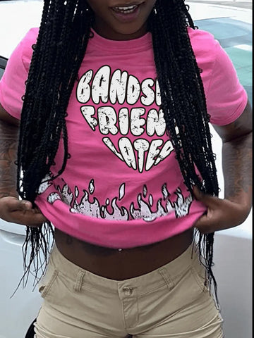 Heart Letter Print T-shirt AC2064