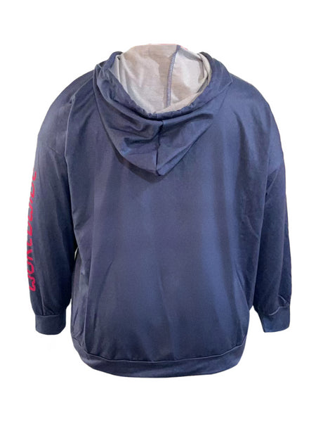 Plus Size Letter Print Kangaroo Pocket Oversized Hoodie BO5070 Furdela