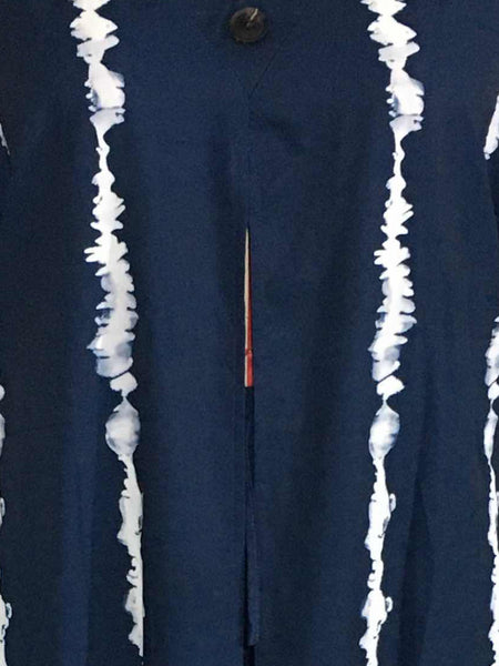 Plus Size V Neck Tie Dye Button Design Drawstring Pants Set AT9060