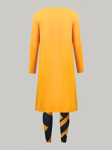 Plus Size Cami Geometric Print Drawstring Three Piece Pants Set AR3030