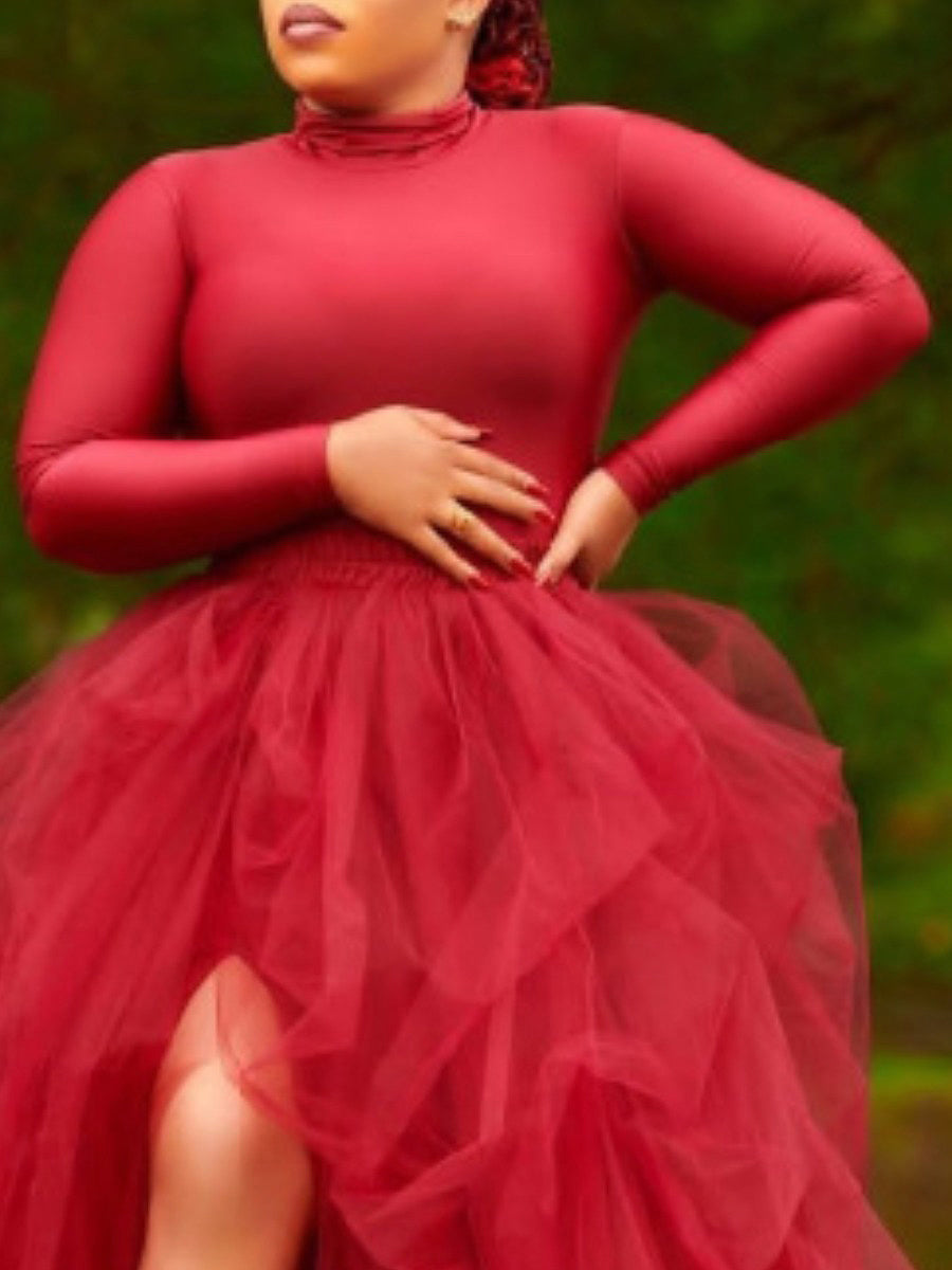 BASICS Plus Size Turtleneck Skinny T-shirt BO2167