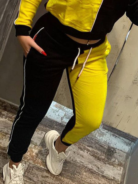 Plus Size Striped Drawstring Pants Set AT9070