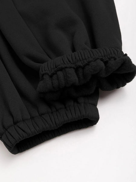 Plus Size Just Do It Letter Print Kangaroo Pocket Tracksuit Set AR802