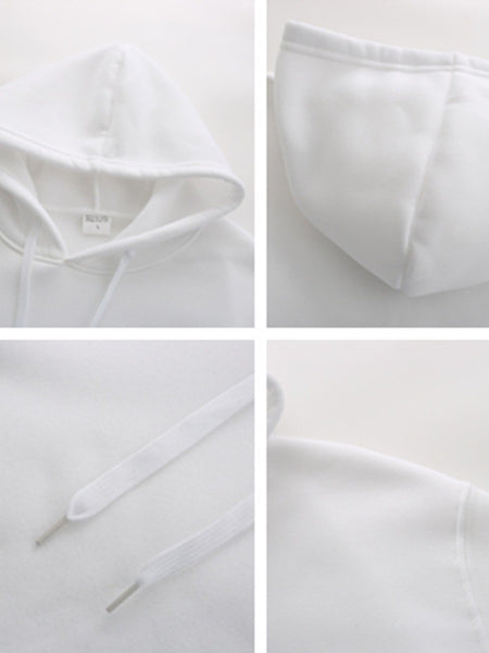 Plus Size Cartoon Letter Print Kangaroo Pocket Tracksuit Set BO3043