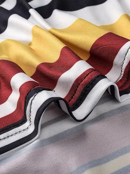 Plus Size Striped A Line Dress AC2013