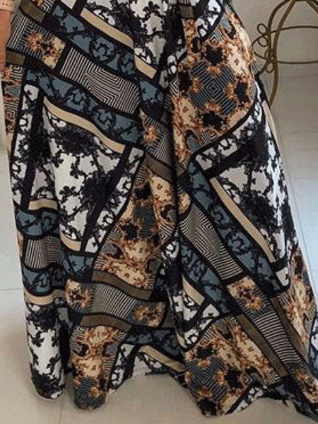 Plus Size Striped A Line Dress AC2013