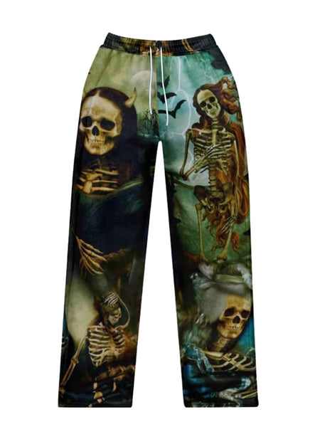 Halloween Clown Skeleton Print Pants AT9015