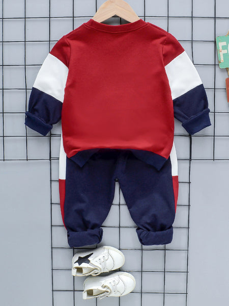 Unisex Kid Color lump Patchwork Pants Set BO1146