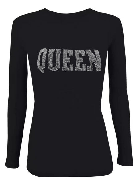 Plus Size Queen Letter Decor T-shirt BO304
