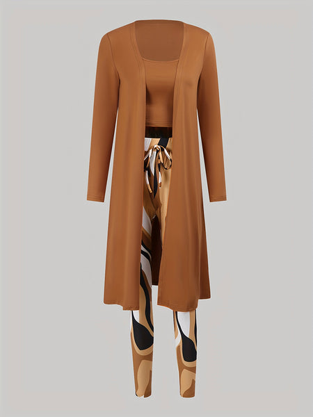 Cami Geometric Print Drawstring Three Piece Pants Set BO5084 Furdela