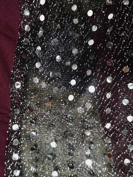 Plus Size Crop Top Sequined Pants Set BO2156