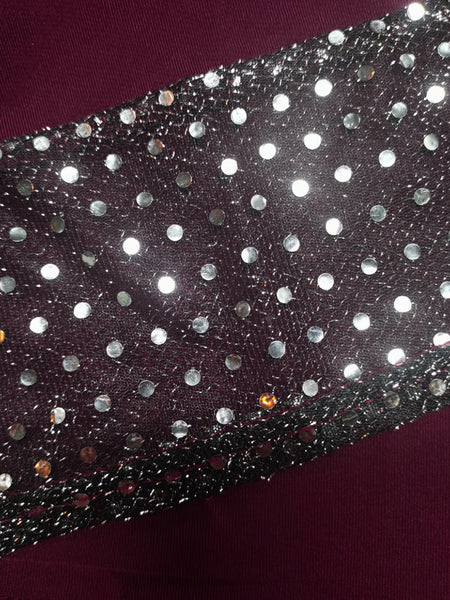 Plus Size Crop Top Sequined Pants Set BO2156