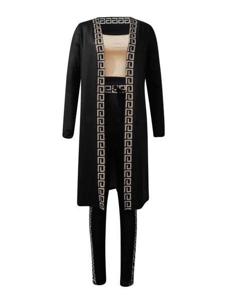 Cami Mixed Print Drawstring Three Piece Pants Set BO50103 Furdela