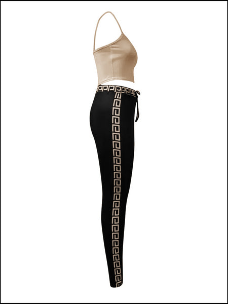 Cami Geometric Print Drawstring Three Piece Pants Set BO5084 Furdela