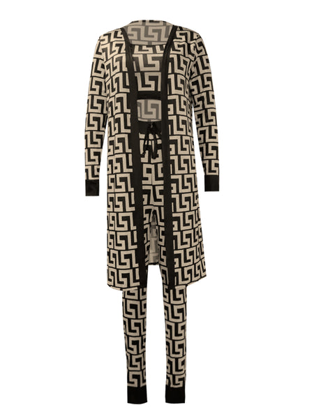 Cami Geometric Print Drawstring Three Piece Pants Set BO5084 Furdela