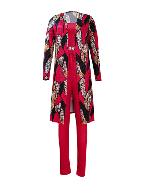 Cami Mixed Print Drawstring Three Piece Pants Set BO50103 Furdela