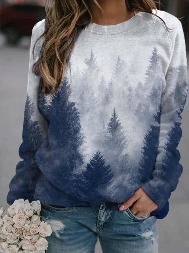 Casual Cotton-Blend Printed Sweatshirt GA19