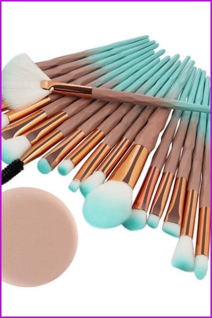 20Pcs Diamond Makeup Brushes Set F389 - Furdela