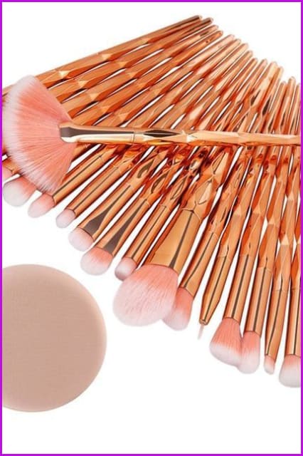 20Pcs Diamond Makeup Brushes Set F389 - Furdela