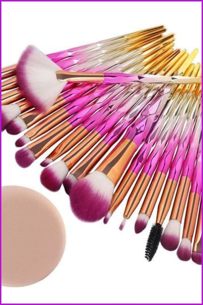 20Pcs Diamond Makeup Brushes Set F389 - Furdela