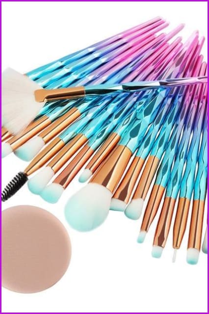 20Pcs Diamond Makeup Brushes Set F389 - Furdela