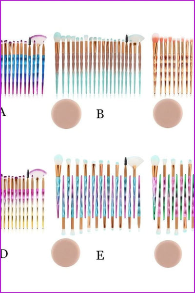 20Pcs Diamond Makeup Brushes Set F389 - Furdela