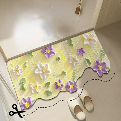 Diatom mud oil painting foot mat bathroom mat