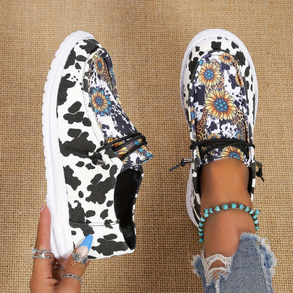 Women's Sunflower Print Canvas Shoes RE2574 Furdela