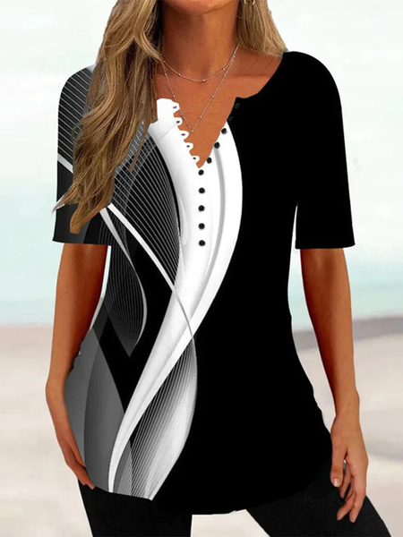 Chemise décontractée ample en jersey QH75