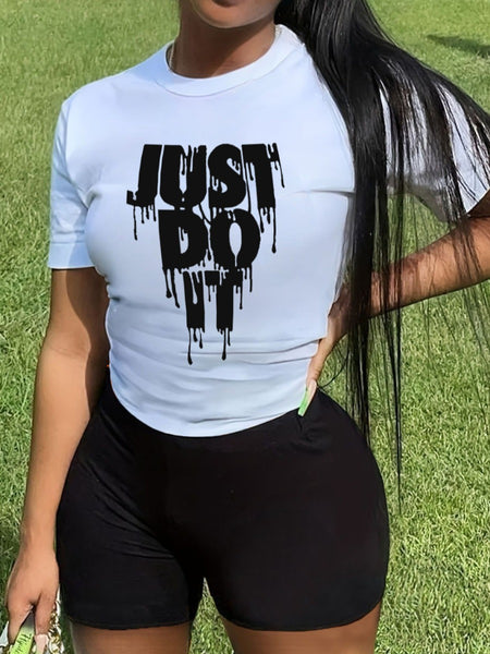 Just Do It Letter Print Kangaroo Pocket Print Hoodie AR501