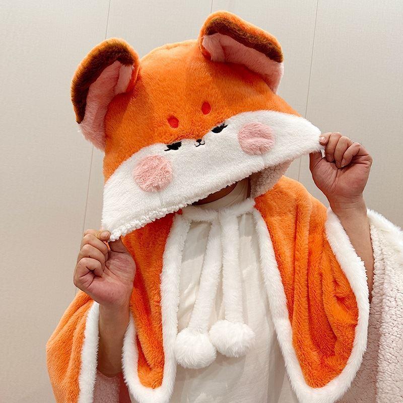 Kawaii Fox Fleece Winter Cape ME54 - Furdela