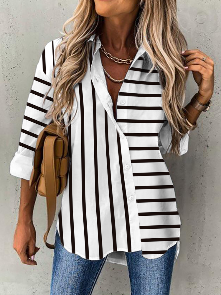 Striped Casual Blouse  WZ75