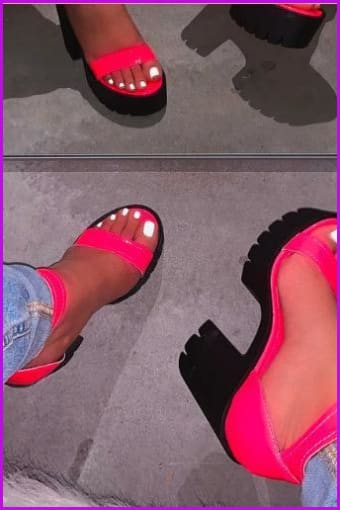 3 Colors Block High Heels Shoes F445 - Furdela