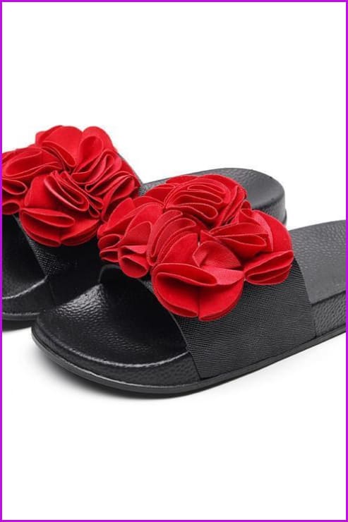 3 Colors Flower Slippers Sandles F151 - Furdela